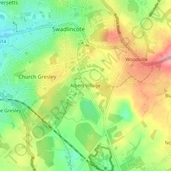 Mappa topografica Albert Village, altitudine, rilievo