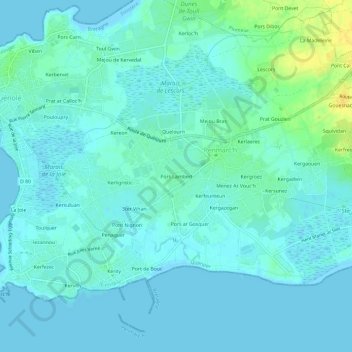 Mappa topografica Pors Lambert, altitudine, rilievo