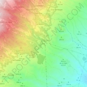 Mappa topografica Icor, altitudine, rilievo