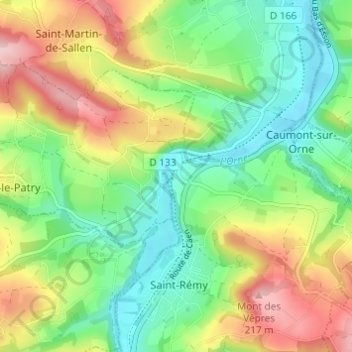 Mappa topografica Le Pont de la Mousse, altitudine, rilievo