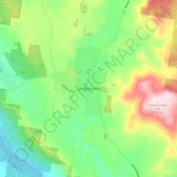 Mappa topografica Tumbarumba, altitudine, rilievo