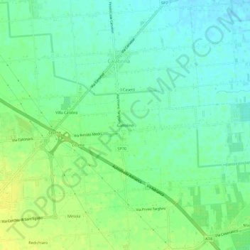Mappa topografica Gattolino, altitudine, rilievo