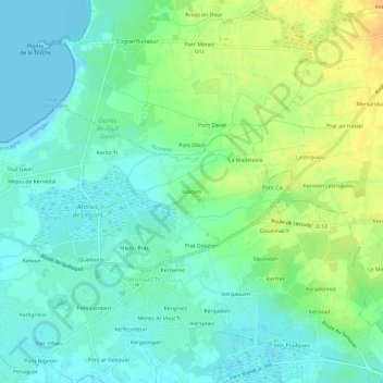 Mappa topografica Lescors, altitudine, rilievo
