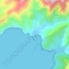 Mappa topografica Girolata, altitudine, rilievo