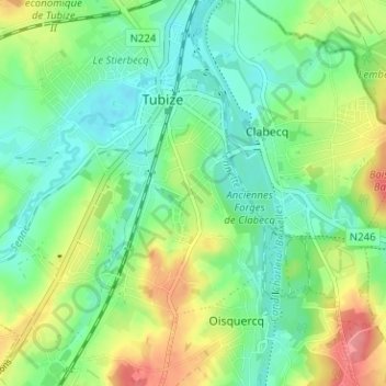 Mappa topografica La Bruyère, altitudine, rilievo