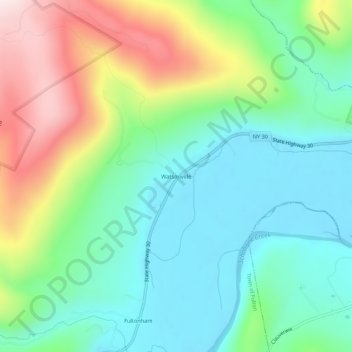 Mappa topografica Watsonville, altitudine, rilievo
