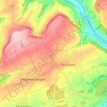 Mappa topografica Freilingen, altitudine, rilievo