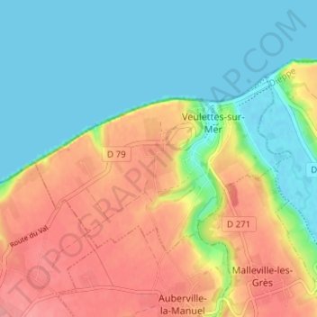 Mappa topografica Le Mesnil, altitudine, rilievo