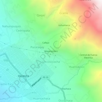 Mappa topografica Nispirosniocc, altitudine, rilievo