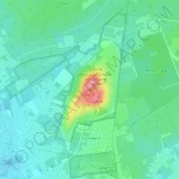 Mappa topografica Terril Zolder, altitudine, rilievo