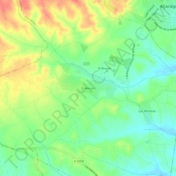 Mappa topografica El Rincón, altitudine, rilievo