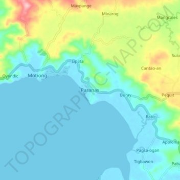Mappa topografica Paranas, altitudine, rilievo
