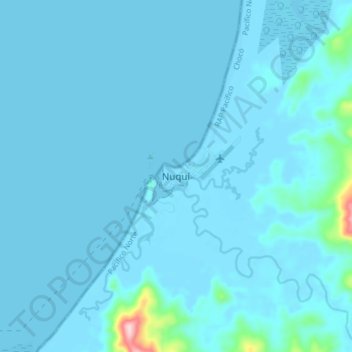 Mappa topografica Nuquí, altitudine, rilievo