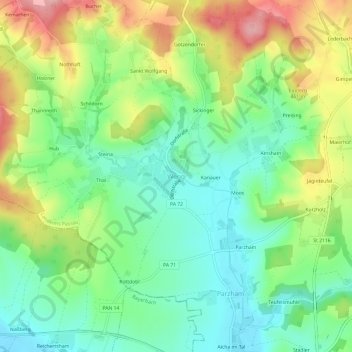Mappa topografica Weng, altitudine, rilievo
