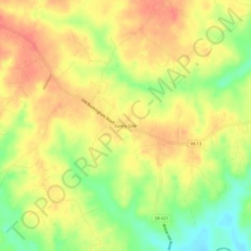 Mappa topografica Sunny Side, altitudine, rilievo