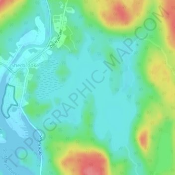 Mappa topografica Sherbrooke Lake, altitudine, rilievo