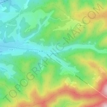 Mappa topografica La Pariée, altitudine, rilievo