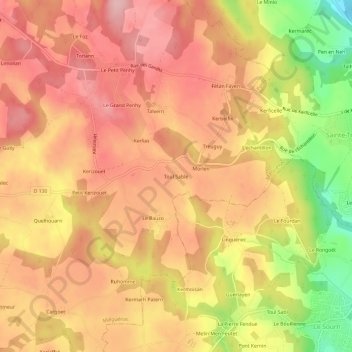 Mappa topografica Toul Sable, altitudine, rilievo