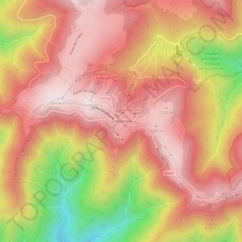 Mappa topografica Le Markstein, altitudine, rilievo