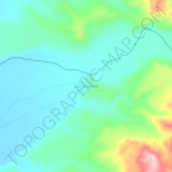 Mappa topografica San Vicente, altitudine, rilievo