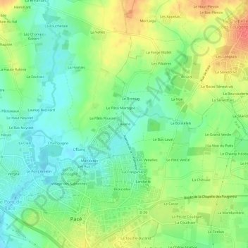 Mappa topografica L'Avarie, altitudine, rilievo