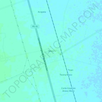 Mappa topografica Moro, altitudine, rilievo
