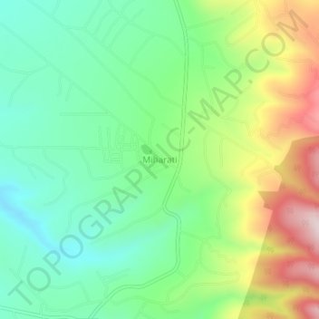 Mappa topografica Miharati, altitudine, rilievo