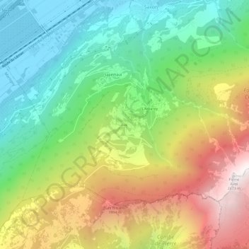 Mappa topografica Luy, altitudine, rilievo