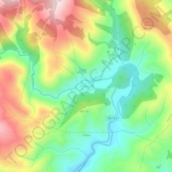 Mappa topografica França, altitudine, rilievo