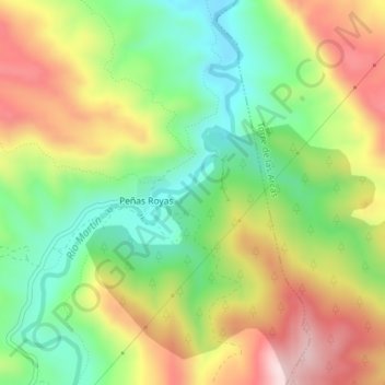 Mappa topografica El Cascajal, altitudine, rilievo