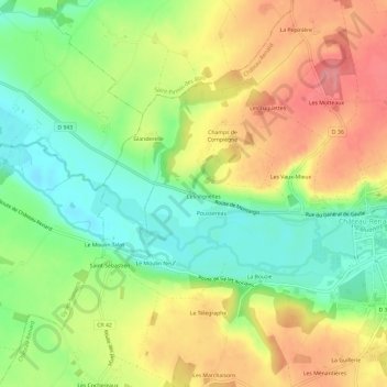 Mappa topografica Belle-Idée, altitudine, rilievo