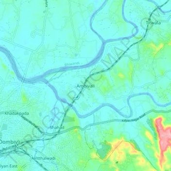Mappa topografica Ambivali, altitudine, rilievo