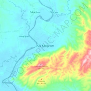 Mappa topografica Old Kaabakan, altitudine, rilievo
