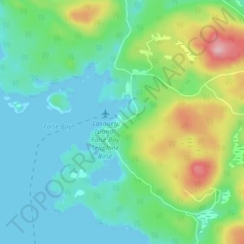 Mappa topografica Lasqueti, altitudine, rilievo