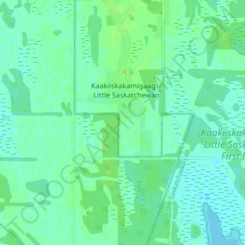 Mappa topografica Little Saskatchewan First Nation, altitudine, rilievo
