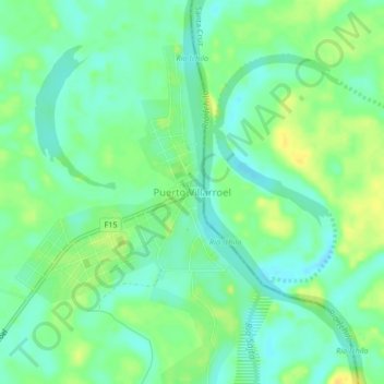 Mappa topografica Puerto Villarroel, altitudine, rilievo