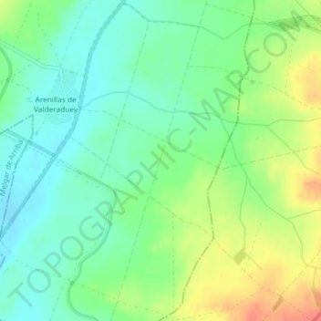 Mappa topografica Cerezales, altitudine, rilievo