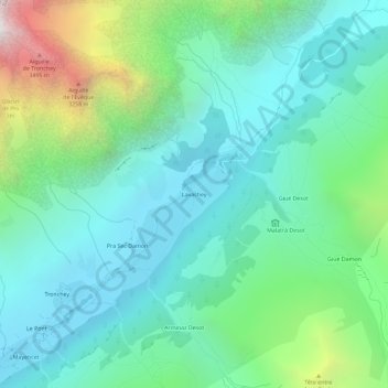 Mappa topografica Lavachey, altitudine, rilievo
