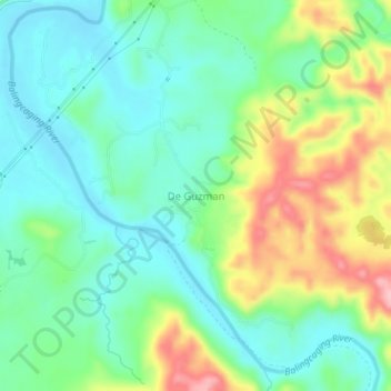 Mappa topografica De Guzman, altitudine, rilievo