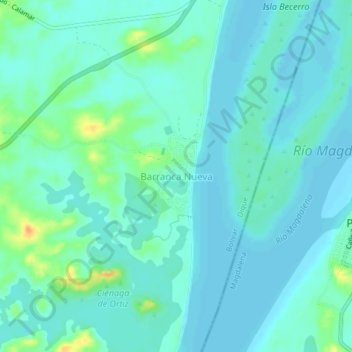 Mappa topografica Barranca Nueva, altitudine, rilievo