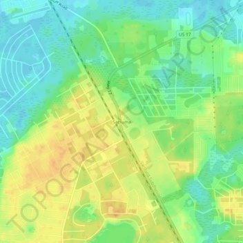 Mappa topografica Satsuma, altitudine, rilievo