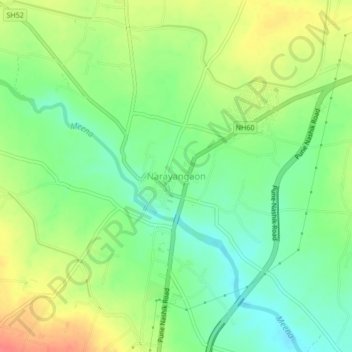 Mappa topografica Narayangaon, altitudine, rilievo