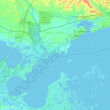 Mappa topografica Little Grassy Island, altitudine, rilievo