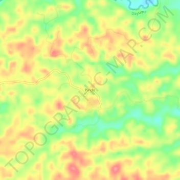 Mappa topografica Pindo, altitudine, rilievo