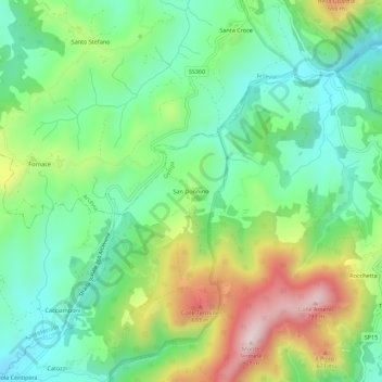 Mappa topografica San Donnino, altitudine, rilievo