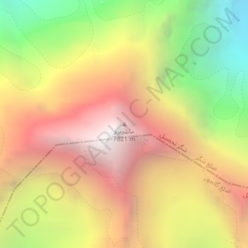 Mappa topografica Masherbrum, altitudine, rilievo
