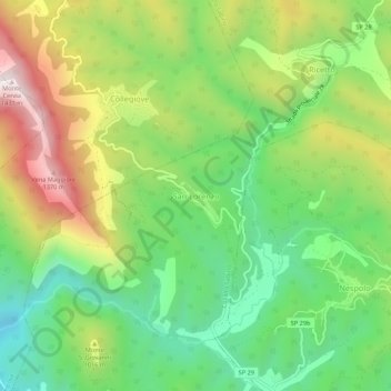 Mappa topografica San Lorenzo, altitudine, rilievo