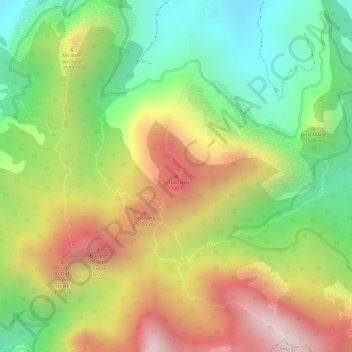Mappa topografica Sebastiana, altitudine, rilievo