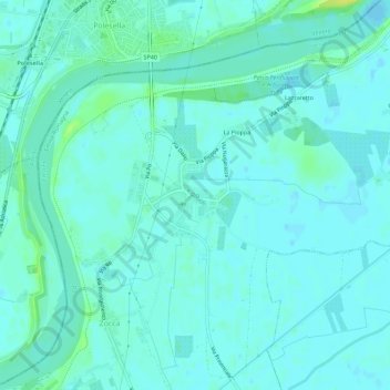 Mappa topografica Ro, altitudine, rilievo
