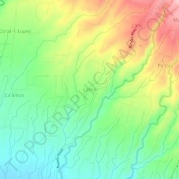 Mappa topografica Loma, altitudine, rilievo